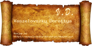 Veszelovszky Dorottya névjegykártya